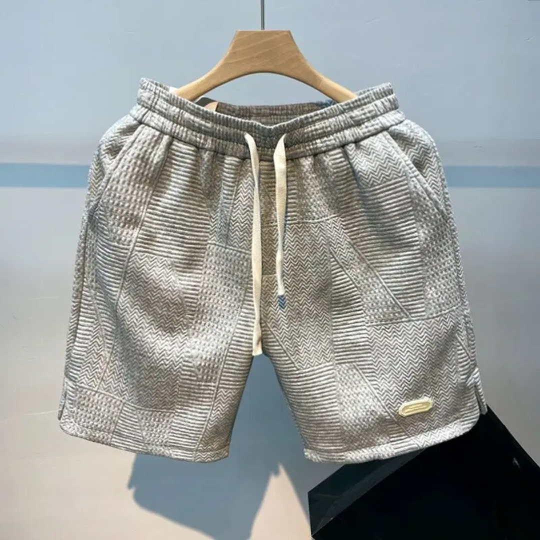 Mænds bølgemønster shorts med snoretræk