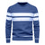 Patchwork-pullover med O-hals til mænd