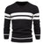 Patchwork-pullover med O-hals til mænd