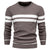 Patchwork-pullover med O-hals til mænd