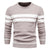 Patchwork-pullover med O-hals til mænd