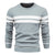 Patchwork-pullover med O-hals til mænd