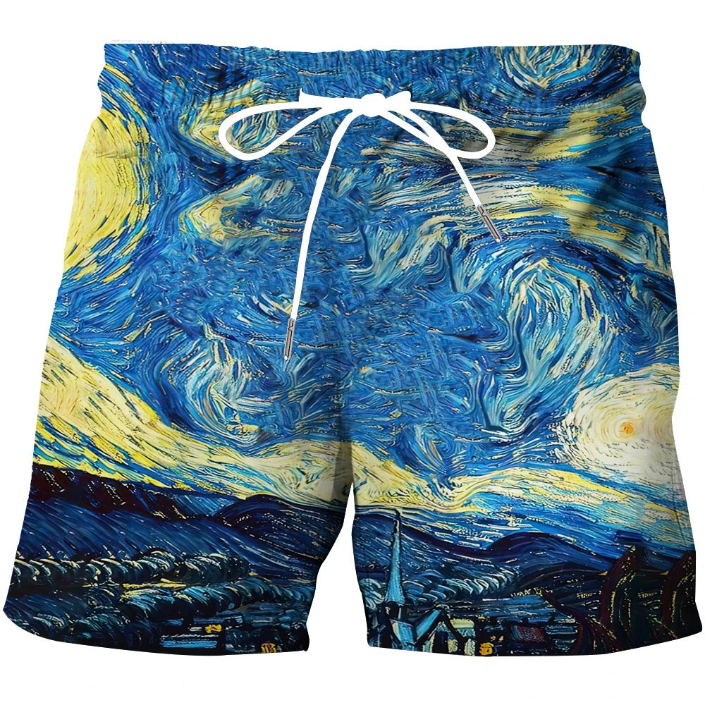 Shorts med 3D-mønster til mænd