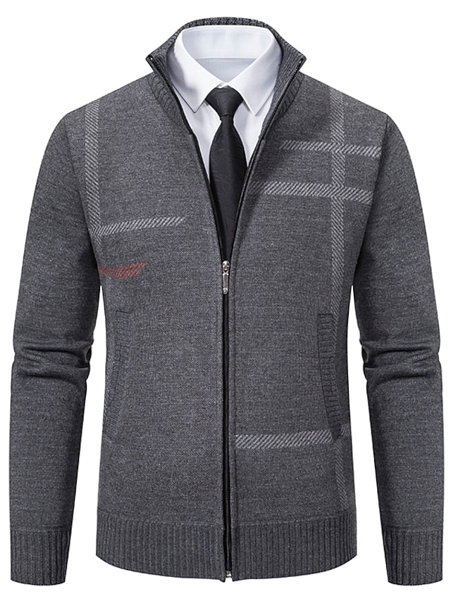 Herre Trøje Med Lynlås Strik 100% Akryl-3